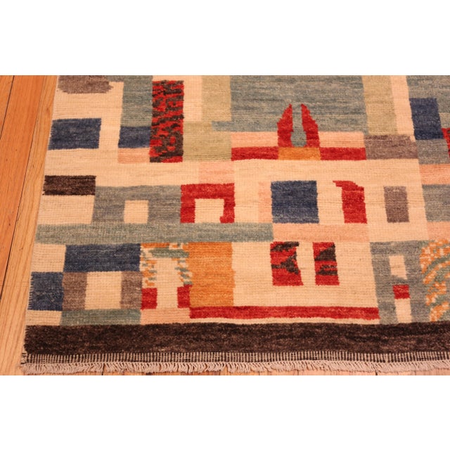 Early 21st Century Nazmiyal Collection Small Modern Swedish Geometric Rug For Sale - Image 5 of 6