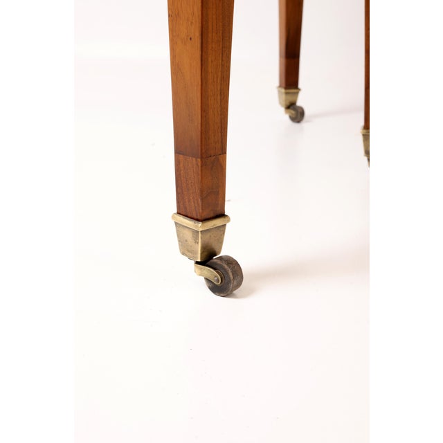 Wood Antique Extendable Walnut Dining Table on Brass Castors, 1860 For Sale - Image 7 of 12