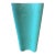 Shawnee pottery with 'clover leaf' motif, in teal and in peach. Each vase has a silver abstract design.