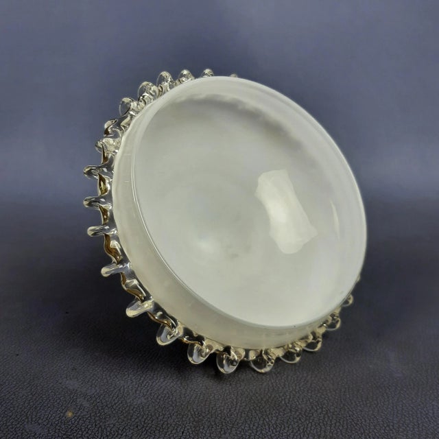 Murano Glass Vase or Centerpiece with Lid in Pure Gold and Floral Decor, 1950s For Sale - Image 13 of 16