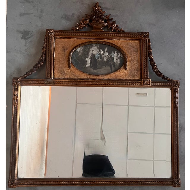 19th Century Trumeau Rectangular Wall Mirror For Sale - Image 4 of 10