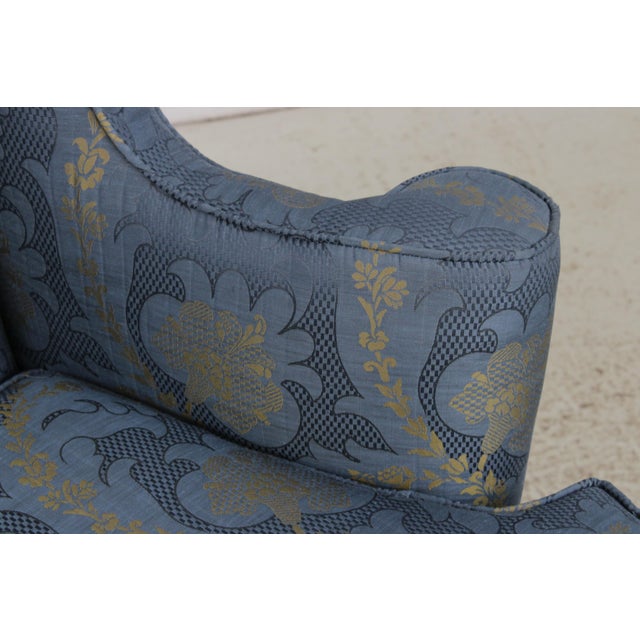 Pair Colonial Williamsburg Style Queen Anne Mahogany Wing Chairs For Sale - Image 9 of 18