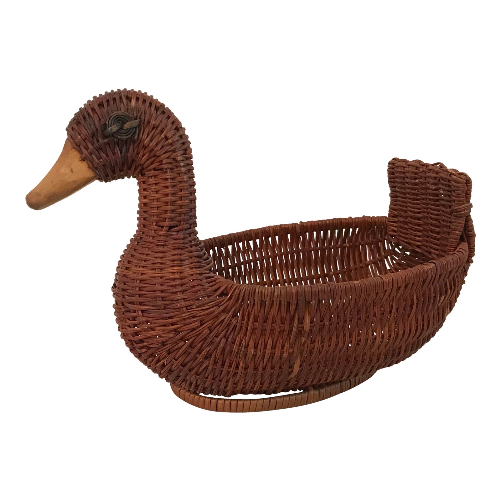Vintage Wicker Duck Basket Chairish
