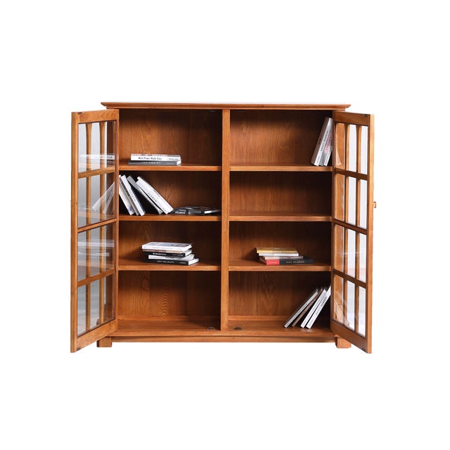 Wood Mission Solid Oak Double Door Bookcase - Michael's Cherry For Sale - Image 7 of 11