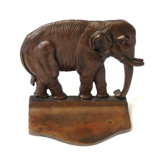 Vintage Solid Cast Bronze Elephant Bookends a Pair Chairish