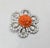 Mid-Century Modern Vintage 1950s Signed Kramer Carved Faux-Coral & Clear Rhinestone Brooch For Sale - Image 3 of 7