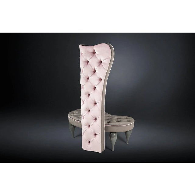 Not Yet Made - Made To Order Gray and Pink Honey Moon Velvet Carlos Armchair from VGnewtrend For Sale - Image 5 of 6