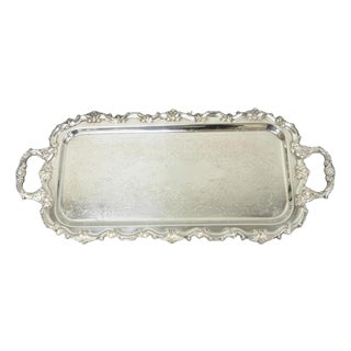 Vintage Bristol 132 Victorian Silver Plated Narrow Serving Platter Bar Tray For Sale