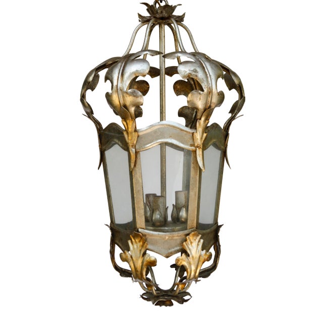 Antique Italian Tole Hanging Lantern For Sale - Image 4 of 8