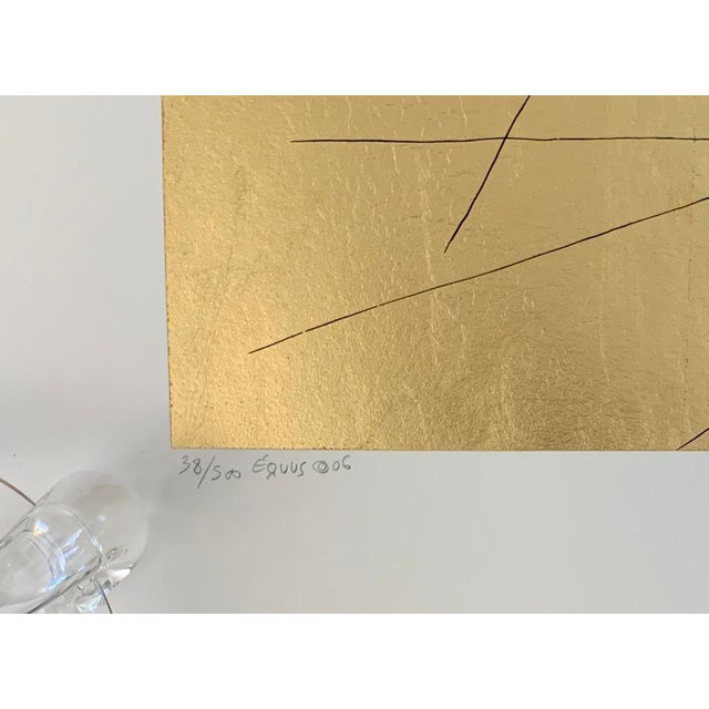 Guillaume Azoulay 2006 Equus by Guillaume Azoulay Gold Leaf Serigraph, Unframed For Sale - Image 4 of 7