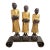 Set of Three Large Carved Gilt Thai Monks on Scroll Base, Late 20th Century For Sale