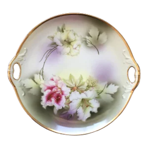 Vintage German Porcelain Oriental Lily Cookie Cake Serving Plate