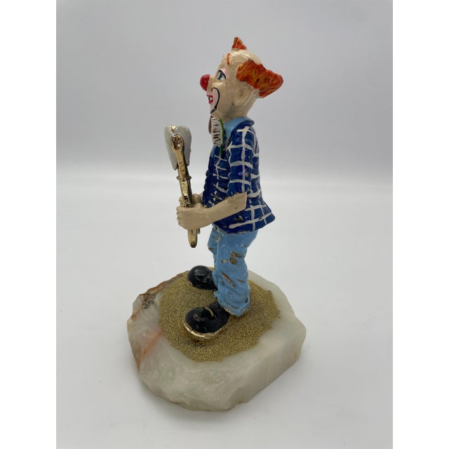 Signed 1984 Ron Lee Dentist Clown Sculpture With 24k Gold-Plated Accents on Natural Onyx Base For Sale In Los Angeles - Image 6 of 9