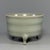 This vintage‑style Chinese Longquan celadon censer stands on three sturdy feet, decorated with delicate horizontal ribbed...
