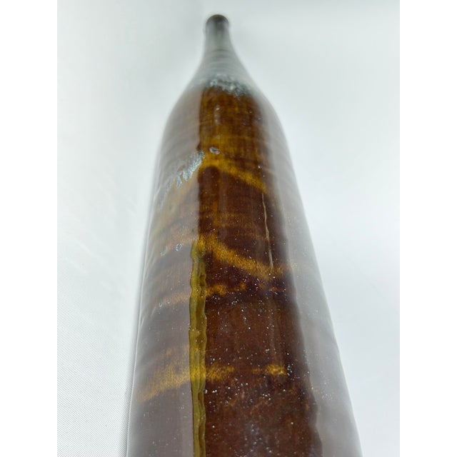 Gertrud and Otto Natzler Tall Cylindrical Bottle, 1968 - 2 Pieces For Sale - Image 17 of 18