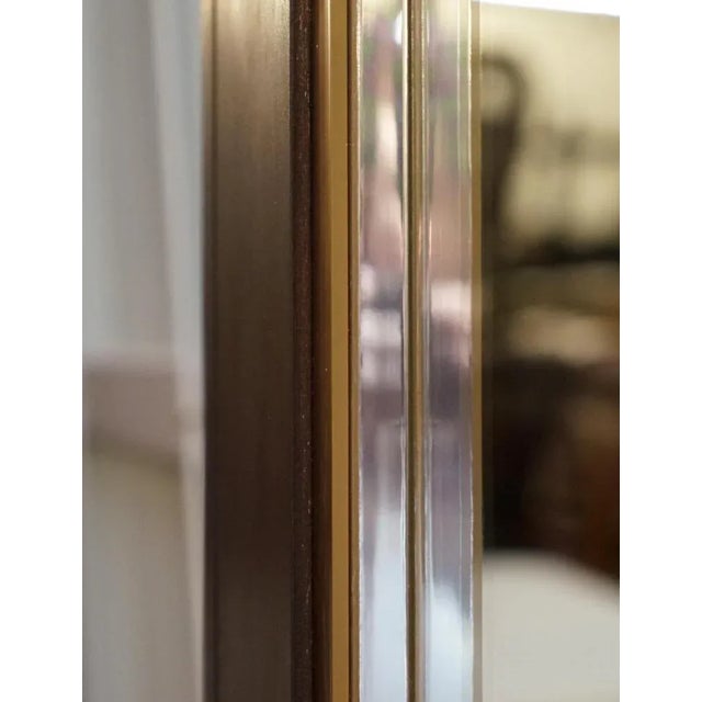 Gold Huge Hardwood Mirror with Gold-Plated Chrome Detailing For Sale - Image 8 of 10