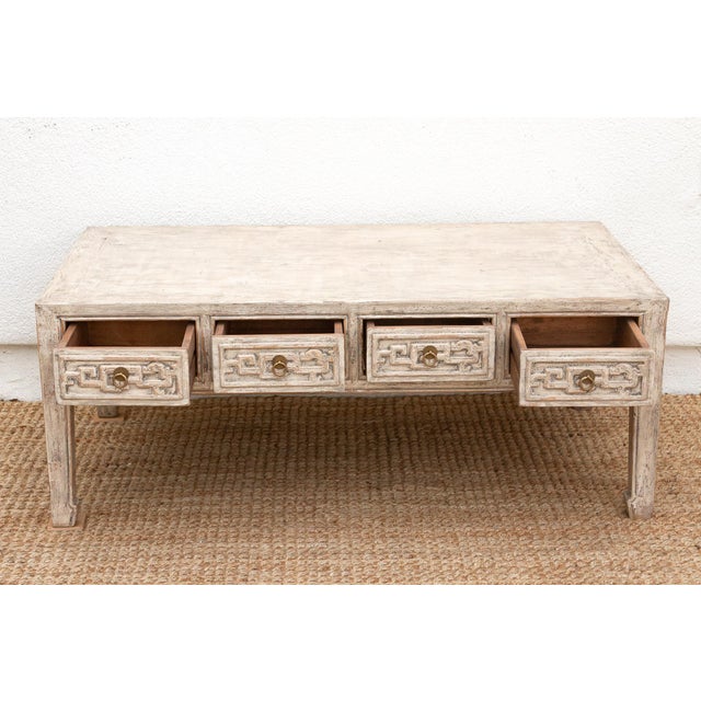 White Distressed White Traditional Ming Coffee Table For Sale - Image 8 of 11