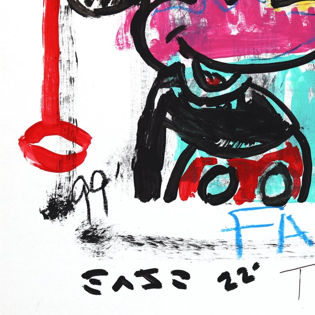 Abstract Mouse Trap Fame - Original Graphic Pop Street Art Acrylic Painting on Posterboard For Sale - Image 3 of 8