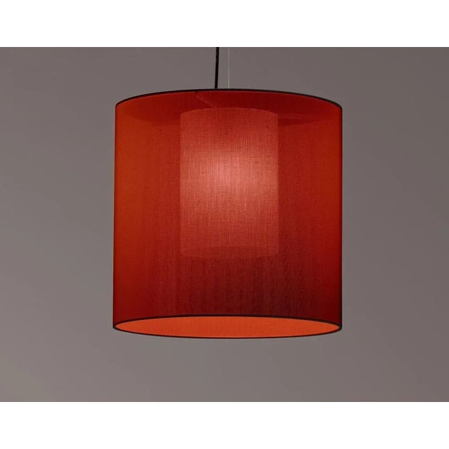 Contemporary Red Moaré M Pandant Lamp by Antoni Arola For Sale - Image 3 of 5