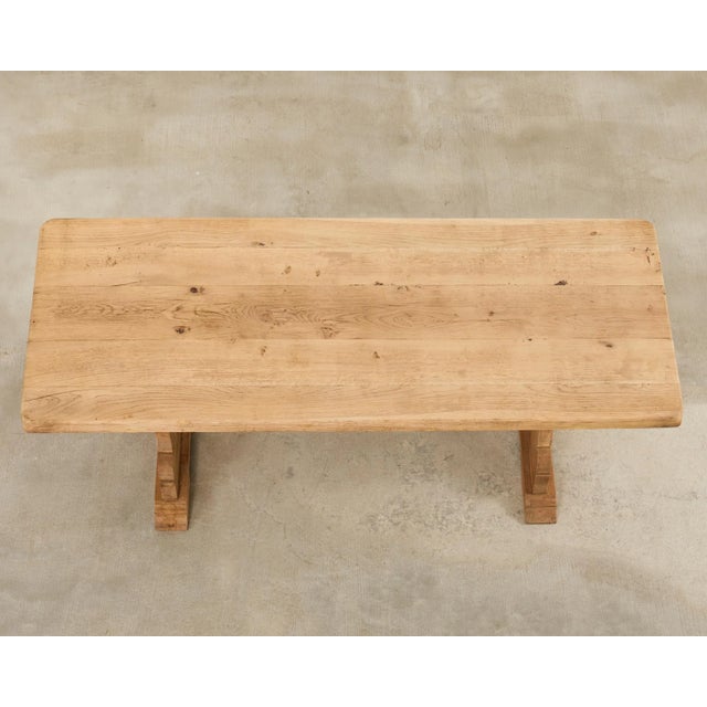 Country French Bleached Oak Farmhouse Dining Table 6.5 Ft For Sale - Image 4 of 18