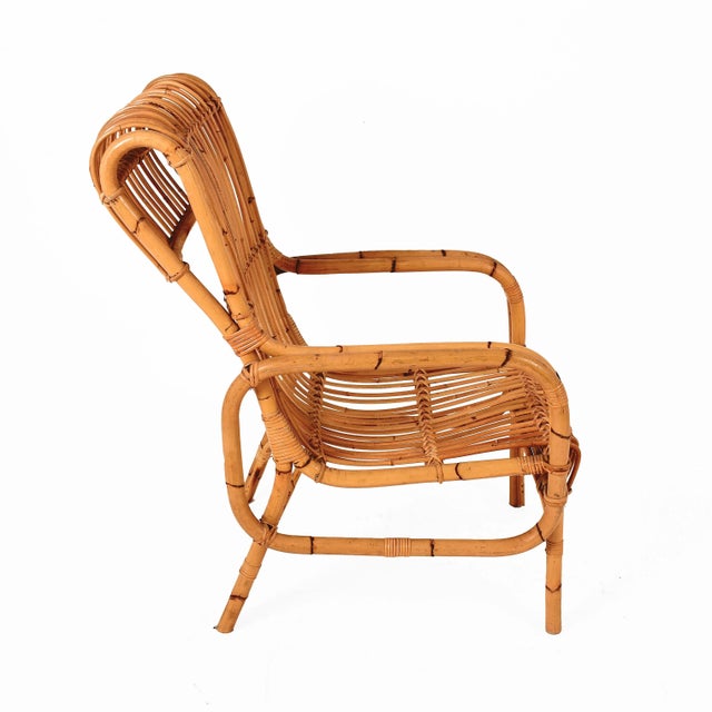 1960s Vintage Italian Bamboo Armchair, 1960s For Sale - Image 5 of 9