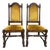 1980s Ethan Allen Jacobean Royal Charter Oak Dining Room Side Chairs Gothic Pair For Sale