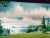 This original watercolor by David Beynon Pena of a couple looking across Penobscot Bay towards the mainland.