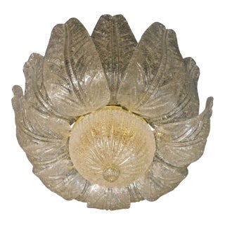 1960s Amber Graniglia Murano Flush Mount For Sale