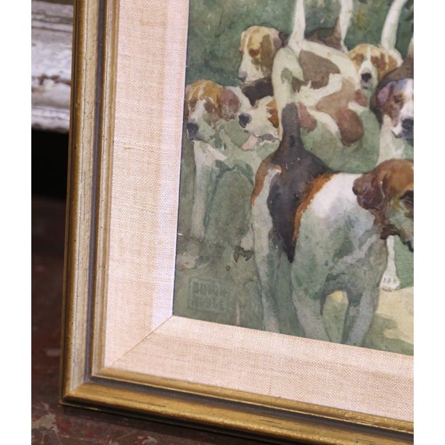 Early 20th Century Early 20th Century English Fox Hunting Watercolor by Edwin Noble in Gilt Frame For Sale - Image 5 of 13