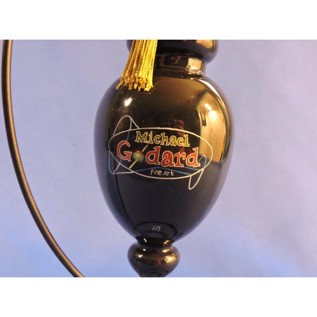 Metal Verre Eglomise Lost in Paradise by Michael Godard Blown Ornament For Sale - Image 7 of 10