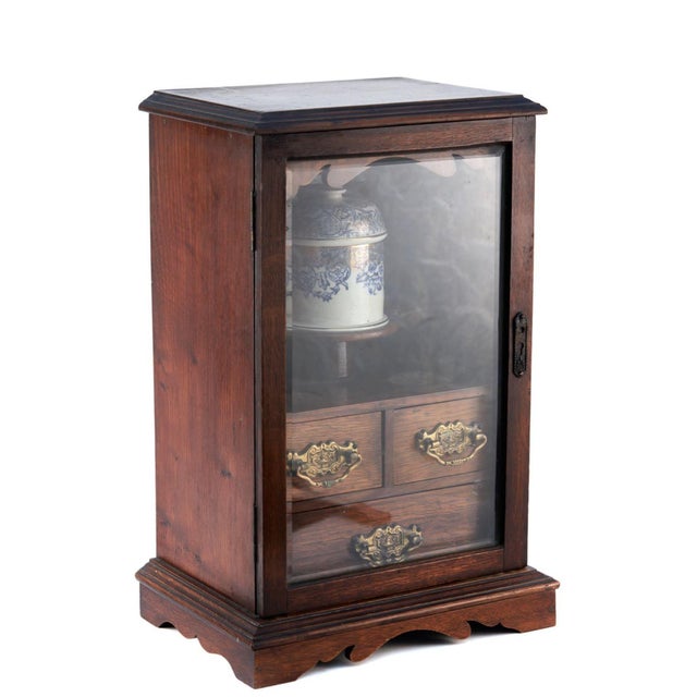Antique Oak Smokers Cabinet, 1900 For Sale - Image 11 of 11