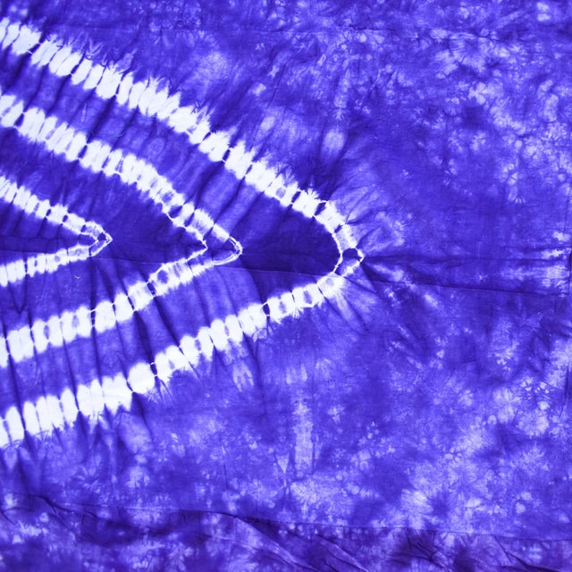 Early 20th Century Yoruba Tie-Dyed Textile Purple Nigeria 82x81.5 inch For Sale In Denver - Image 6 of 7