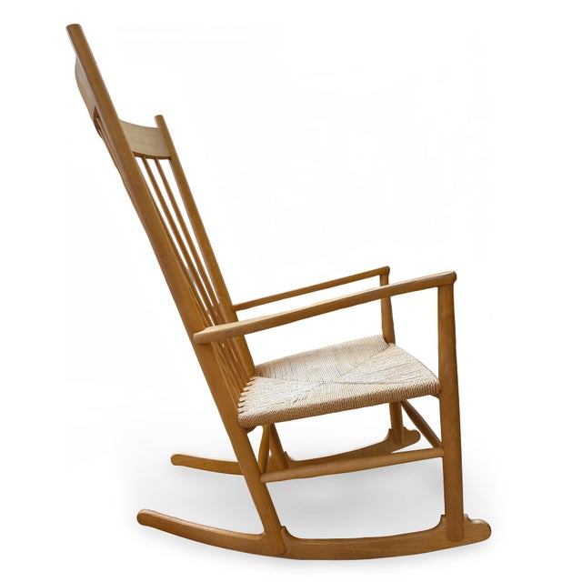1970s Danish Modern Hans Wegner J16 Rocking Chair for FDB Mobler For Sale - Image 5 of 13