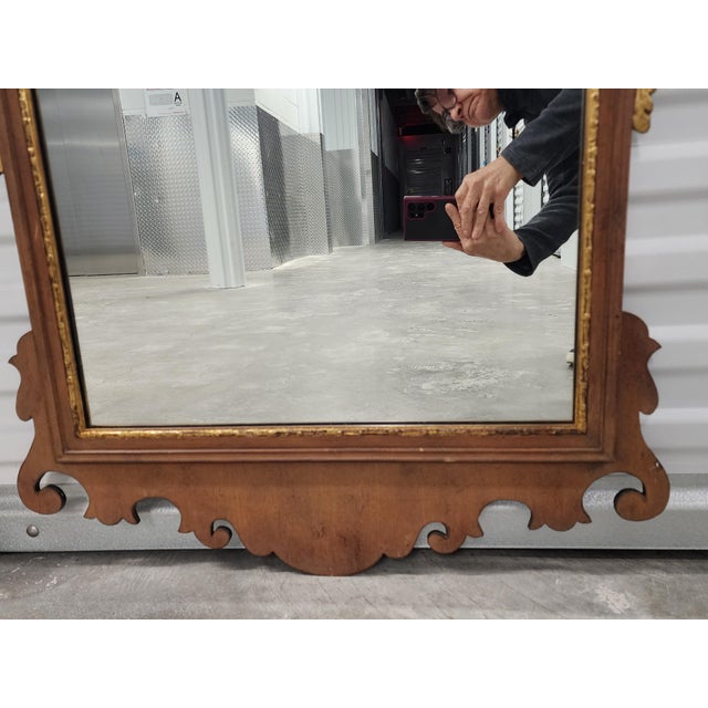 American Friedman Brothers Chippendale Style Mahagony Mirror With Eagle Crest For Sale - Image 3 of 12