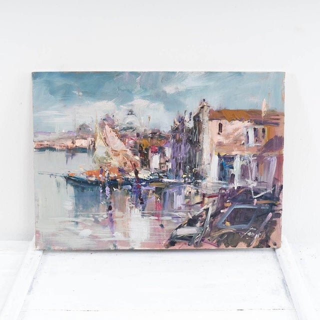 Renzo Piccoli, Porto Marino, Oil on Canvas For Sale - Image 6 of 6