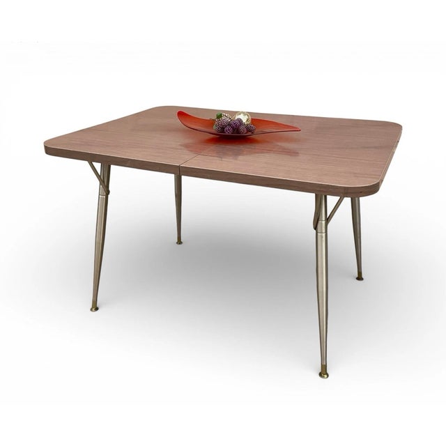 Mid Century Modern Dinette Table With Leaf by Haywood-Wakefield 1950s Made in Usa For Sale - Image 6 of 15