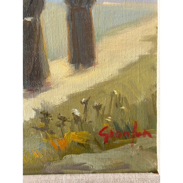 Ortensio Gionfra, Friars in Procession, 1960s, Oil Painting on Panel For Sale - Image 4 of 6