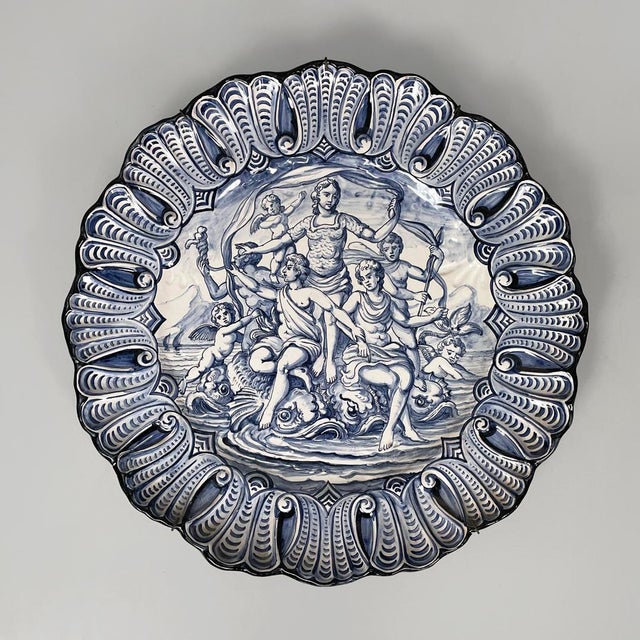 Mid-Century Modern Italian Majolica Plate by Alba Docilia Albisola, 1950s For Sale - Image 11 of 11
