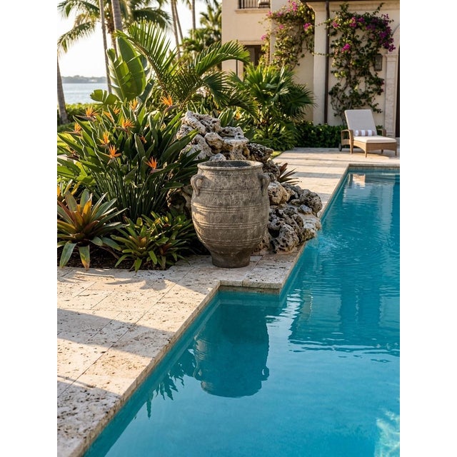 Vintage Hand-Thrown Mediterranean Terracotta Garden Urn For Sale - Image 10 of 12