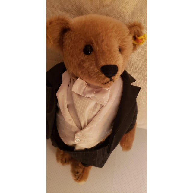 Steiff Collectible Teddy Bear- Groom. He is absolutely dressed to the hilt with black tails, white shirt, vest and tie. He...