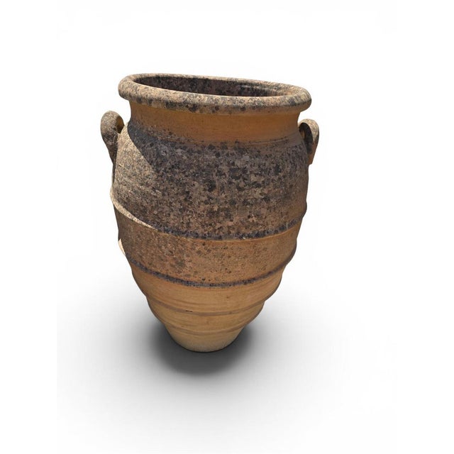 Large Italian Terracotta Storage Jar with Handles, 1950s For Sale - Image 3 of 9