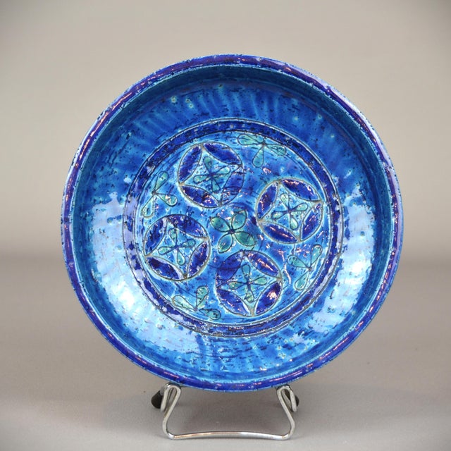 Blue Rimini Ceramic Bowl by Aldo Londi for Bitossi, 1960s For Sale - Image 10 of 10