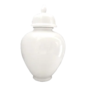 White Ginger Jar, Medium, Made in Italy