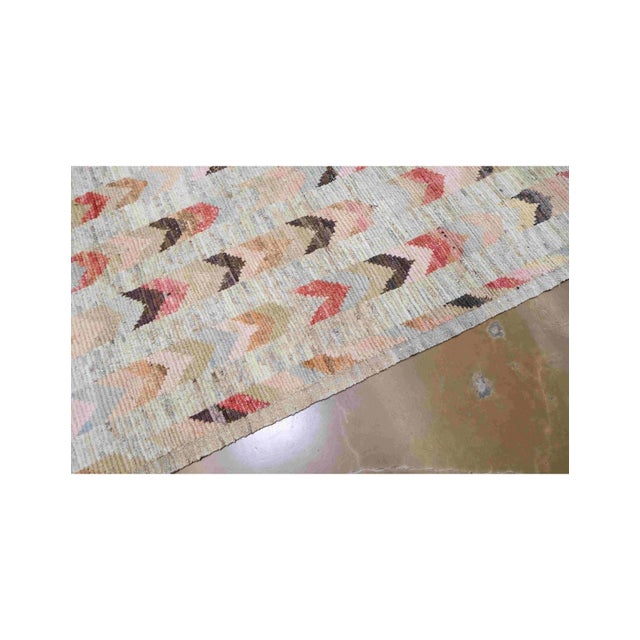 Textile Modern Multicolor Hand Knotted Wool Rug For Sale - Image 7 of 7
