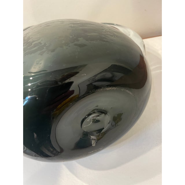 Blenko 1950s Attributed to Blenko Seeded Glass Pitcher W Handle For Sale - Image 4 of 9