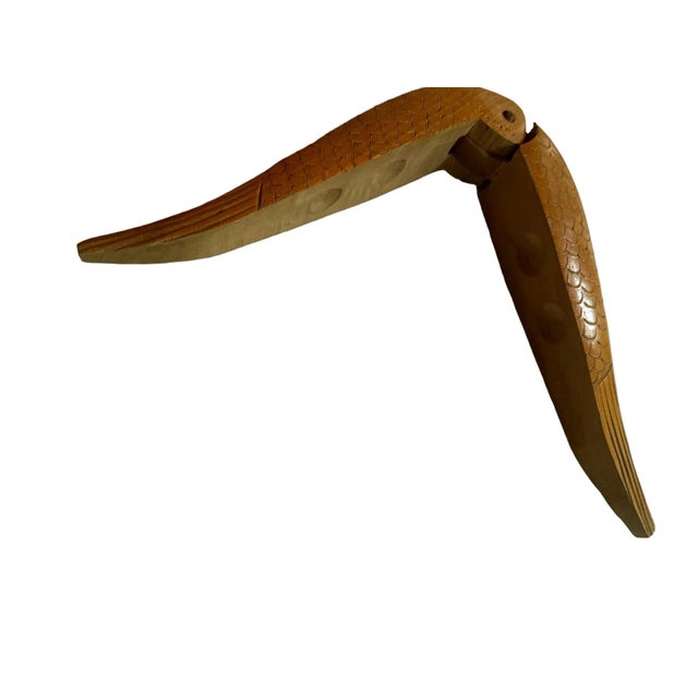 Sienna Antique Swedish Solid Wood Hand Carved Fish Shaped Double Nut Cracker, 1930's For Sale - Image 8 of 11
