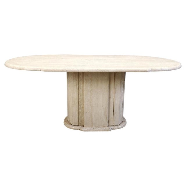 Vintage Travertine Oval Dining Table, 1970s For Sale - Image 15 of 15