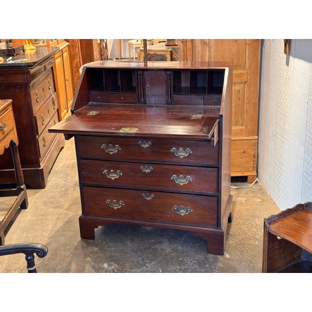 Early 19th Century George III Mahogany Fall-Front Desk For Sale - Image 6 of 13