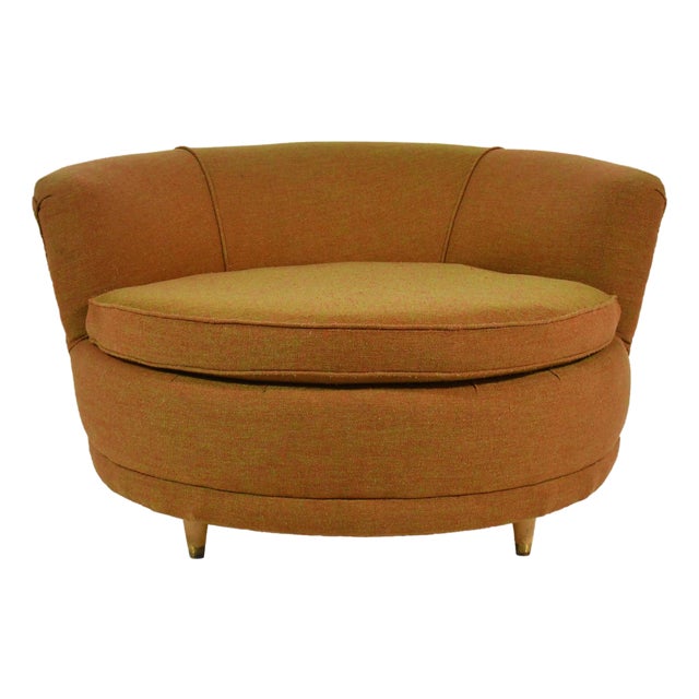 Large Round Parlor Chair by Howard For Sale