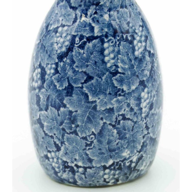 Fine cobalt blue transfer-printed stoneware vase from the renowned Westerwald pottery region. Of baluster form with a...